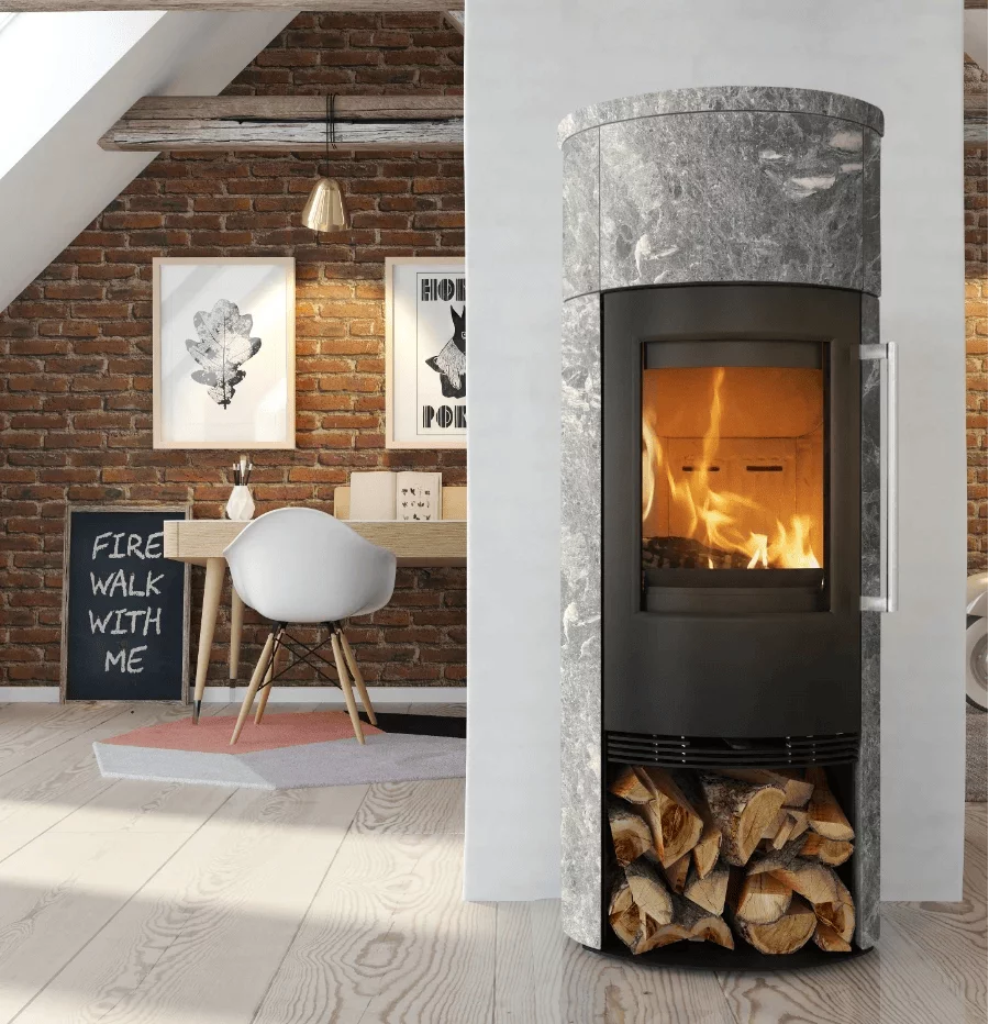 La combinaison du jeu des flammes et de l’aspect brut et rustique de la pierre ollaire, THERMATECH - TT21RS Heatstorage