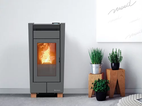 THERMOROSSI - Mood - un poêle à granulés canalisable au design actuel et contemporain conçu pour tout milieu