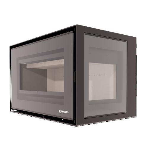 UNGARO - Inux 75 2F - Un insert à bois deux vitres au style contemporain au rendement élevés de largeur 75 cm