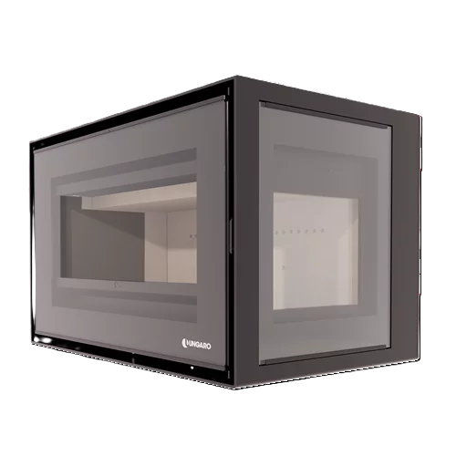 UNGARO - Inux 75 2F - Un insert à bois deux vitres au style contemporain au rendement élevés de largeur 75 cm