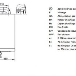 Chaudière à condensation Vitodens 111 W - VIESSMANN (Dimensions)