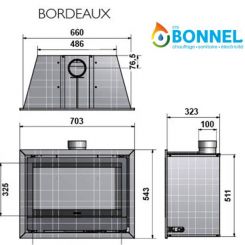 WANDERS insert gaz BORDEAUX schéma (dimensions) - Ets Bonnel